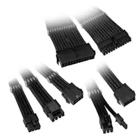 Image of Kolink Core Adept Braided Cable Extension Kit - Jet Black