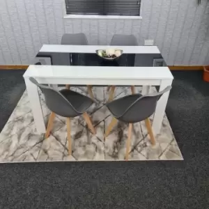 Image of Kitchen Dining Table With 4 Chairs and 4 Tulip Padded Chairs