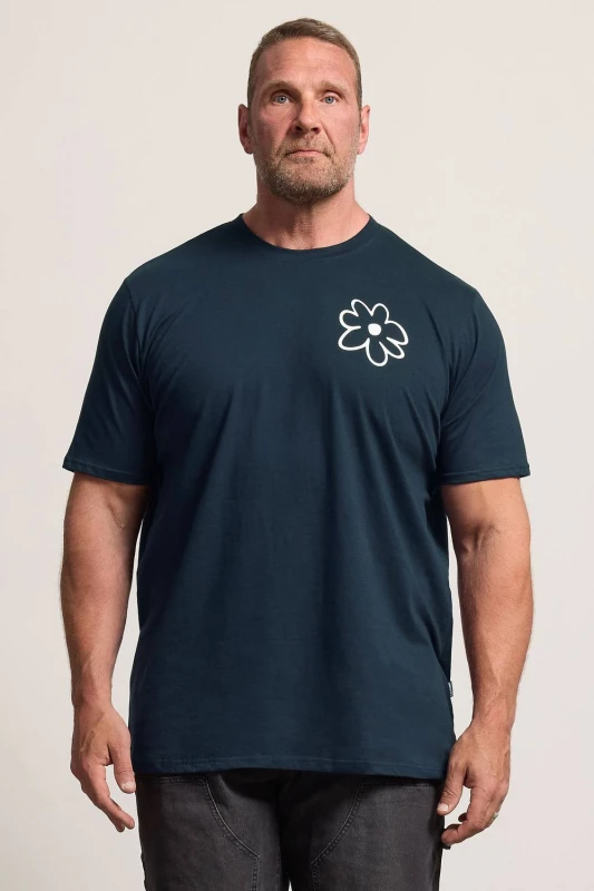 Image of BadRhino BadRhino Men Extra Long Graphic T-Shirt in Dark Navy Size: 5-6X-Large Dark Navy 5-6XL Male 5063853716172
