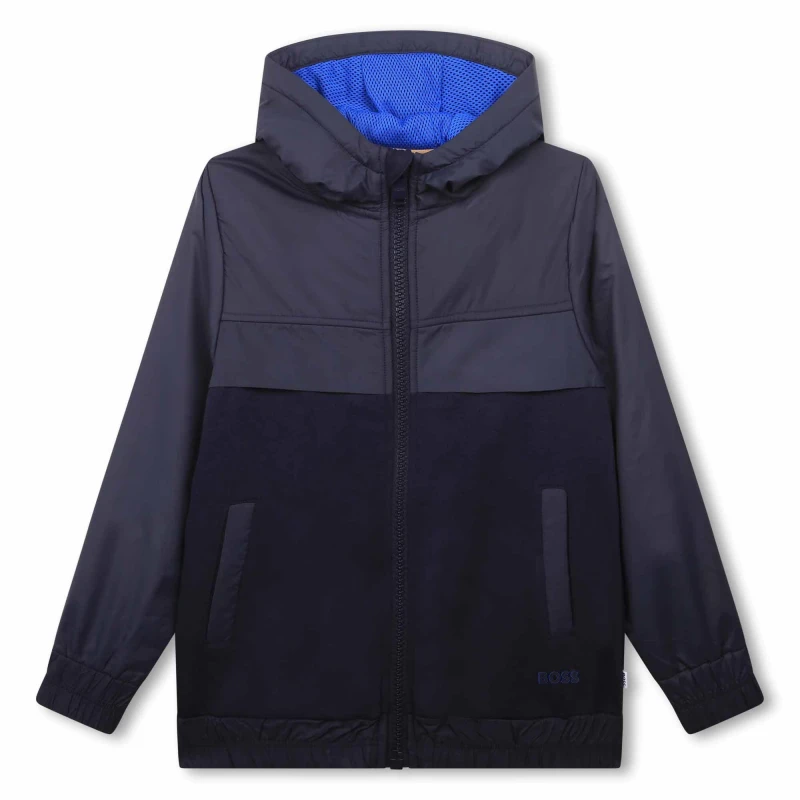 Image of Boss Logo Zip Hoodie Juniors - Blue Blue 3 - 4 Years