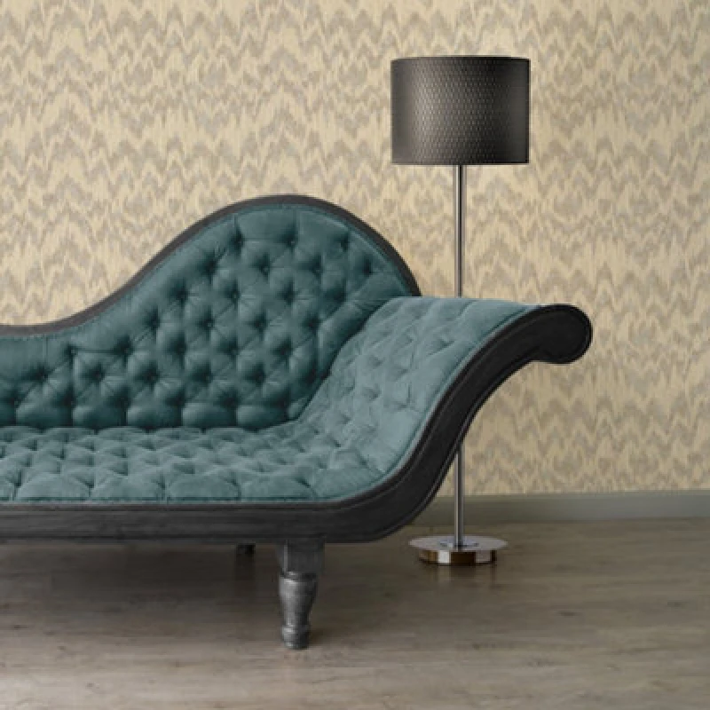 Image of Galerie Escape Brown, Bronze, Beige, Silver Glitter Chevron Smooth Wallpaper