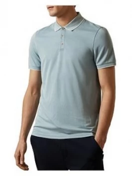 image of Ted Baker Chill Soft Touch Polo Shirt, Light Blue, Size 3, Men