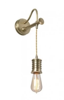 Image of 1 Light Indoor Wall Light Antique Brass, E27