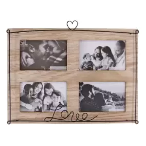 Image of Multi Photo Frame Holds 4 Photos Love Design