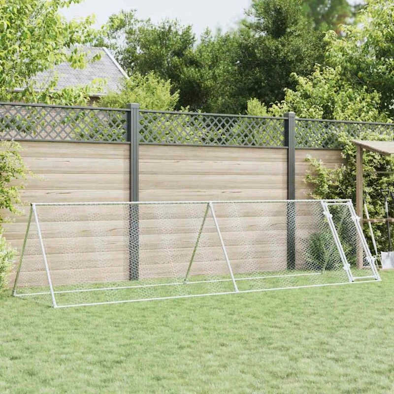 Image of VIDAXL Chicken Cage Silver 400x105x91cm Galvanised Steel Vidaxl 8721012410442