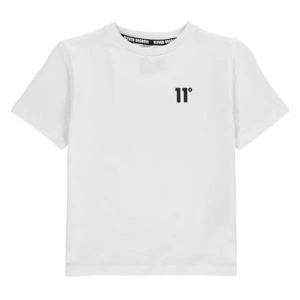 Image of 11 Degrees White Junior Core T-Shirt Small Logo