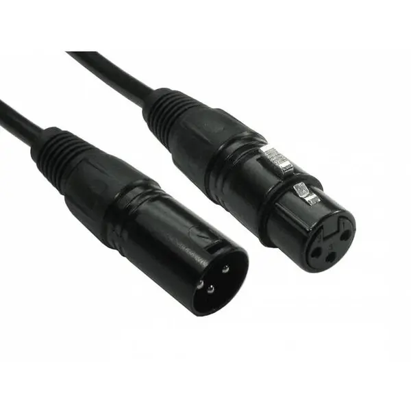 image of Newlink 3 Metre 3 Pin XLR Male to Female Cable - Black Connectors