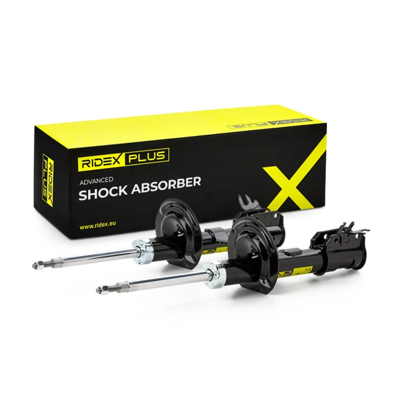 Image of RIDEX PLUS 854S2071P Shock absorber Front Axle Left, Gas Pressure, Twin-Tube, Suspension Strut, Top pin Shock Absorber (854)