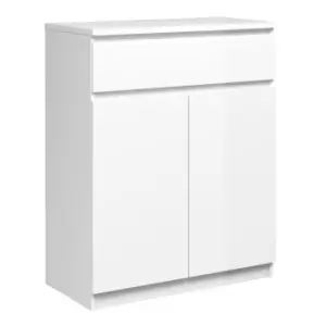 image of Naia Sideboard 1 Drawer 2 Doors In White High Gloss