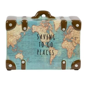 image of Sass & Belle Saving to Go Places Vintage Map Money Bank