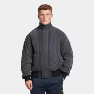 Image of Mens Casuals Iridescent Padded Bomber Jacket - Jet Black - L