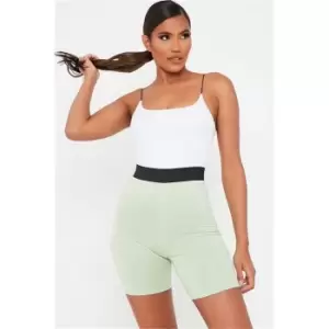 Image of I Saw It First Sage Elasticated Waist Cycling Shorts - Green
