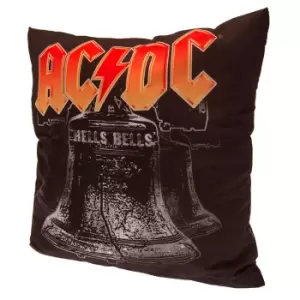 Image of AC/DC Hells Bells Filled Cushion (One Size) (Black/Red)