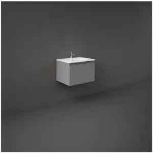 image of Rak Joy Uno Urban Grey 600mm Wall Hung Single Drawer Vanity Unit - UNOWH060UGY - Urban Grey