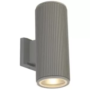 Image of Searchlight Outdoor Up Down Wall Porch Light - Grey With Clear Glass