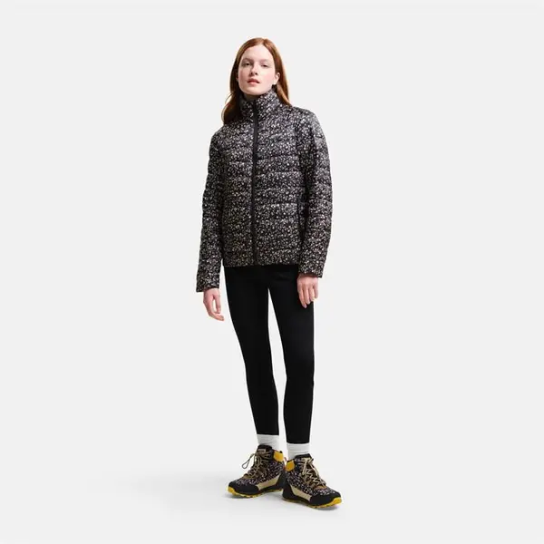 Image of Regatta Orla Kiely Printed Baffle Jacket - Berry Bubble Black 10