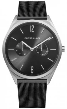 Image of Bering Ultra Slim Black Steel Mesh Strap Black Dial Watch