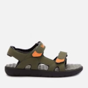 image of Timberland Kids Perkins Row 2-Strap Sandals - Dark Green/Orange - UK 13 Kids