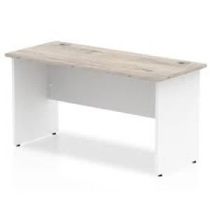 Image of Trexus Slim Rectangular Desk Panel End Leg 1400x600mm Grey OakWhite