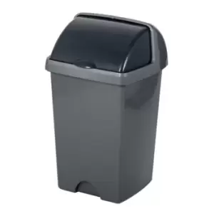 Image of Slingsby 25LT Roll Top Bin With Lid - Metallic