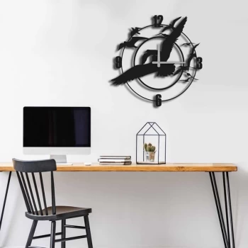 image of MTS - 008 Black Decorative Metal Wall Clock