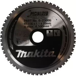 image of Makita SPECIALIZED Stainless Steel Cutting Saw Blade 136mm 56T 20mm