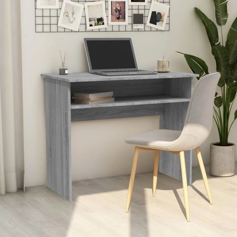 Image of Vidaxl Desk Grey Sonoma 90X50X74cm Engineered Wood, Grey 815463
