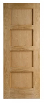 Image of Wickes Marlow Internal 4 Panel Oak Veneer Door - 1981 x 610mm