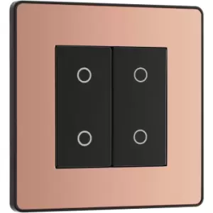 Image of BG Evolve Polished (Black Ins) 200W Double Touch Dimmer Switch, 2-Way Master in Copper Steel