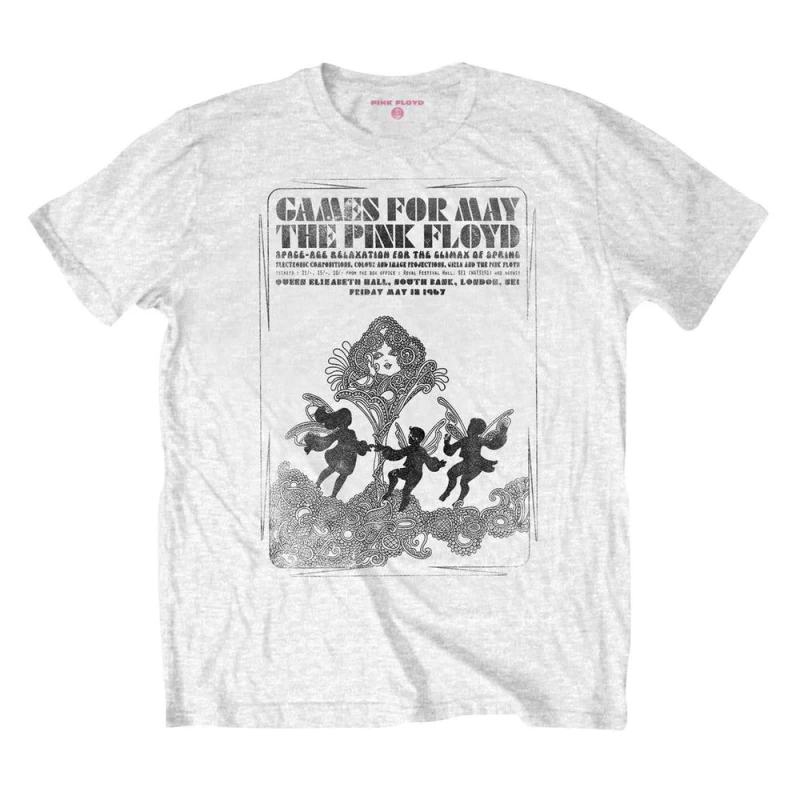 Image of Pink Floyd Mens Games For May T-Shirt in White Size: Medium White Male M