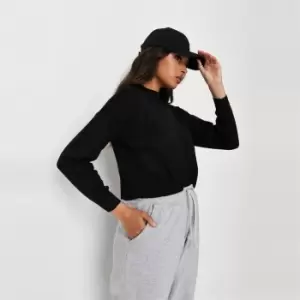 image of Missguided Petite Funnel Neck Cropped Jumper - Black