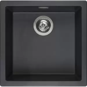 image of Reginox Amsterdam Composite Kitchen Sink Single Bowl in Black Granite Composite