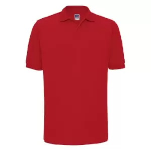 Image of Russell Mens Ripple Collar & Cuff Short Sleeve Polo Shirt (XL) (Classic Red)