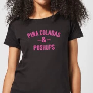 Image of Pina Coladas and Pushups Womens T-Shirt - Black - 3XL - Black