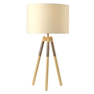 The Lighting and Interiors Group Ely Wooden Table Lamp - Bronze