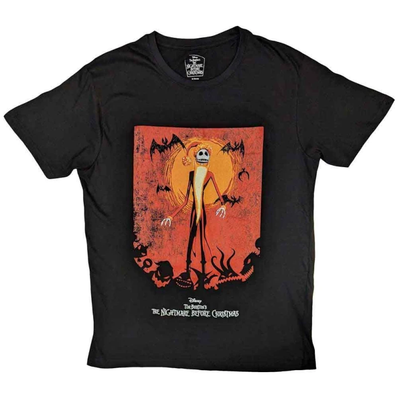 Image of Disney Jack Orange Sun T Shirt Black