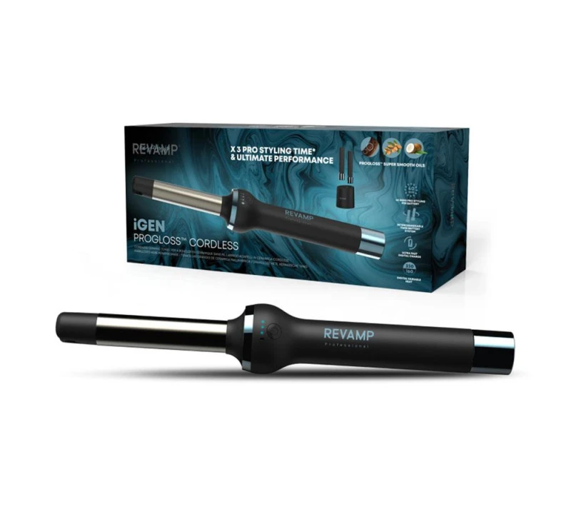 Image of REVAMP iGen Progloss TO-2750-EU2 Curling Tongs - Black 5010777158250
