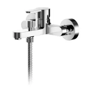 image of Nuie Arvan Wall Mounted Bath Shower Mixer With Kit - Chrome