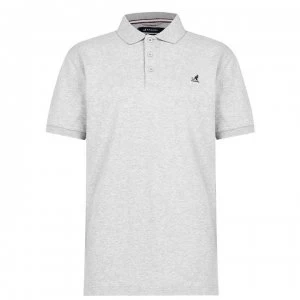 image of Kangol Brit Fit Polo Shirt Mens - Light Grey Marl