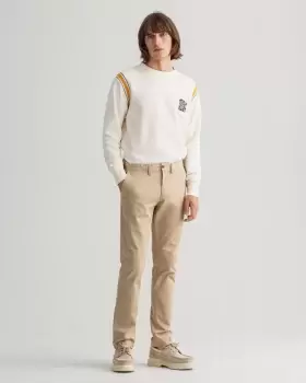 Image of GANT Men Hallden Slim Fit Twill Chinos (34-32) Beige