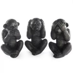 image of Wise Monkey Garden Ornaments - Set of 3 M&amp;W