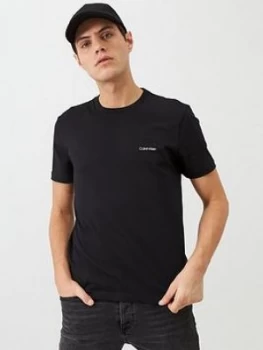 Image of Calvin Klein Chest Logo T-Shirt - Black, Size 2XL, Men