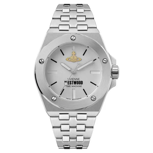 image of Vivienne Westwood Leamouth Grey Dial Stainless Steel Bracelet Unisex Watch VV271CGSL VV271CGSL