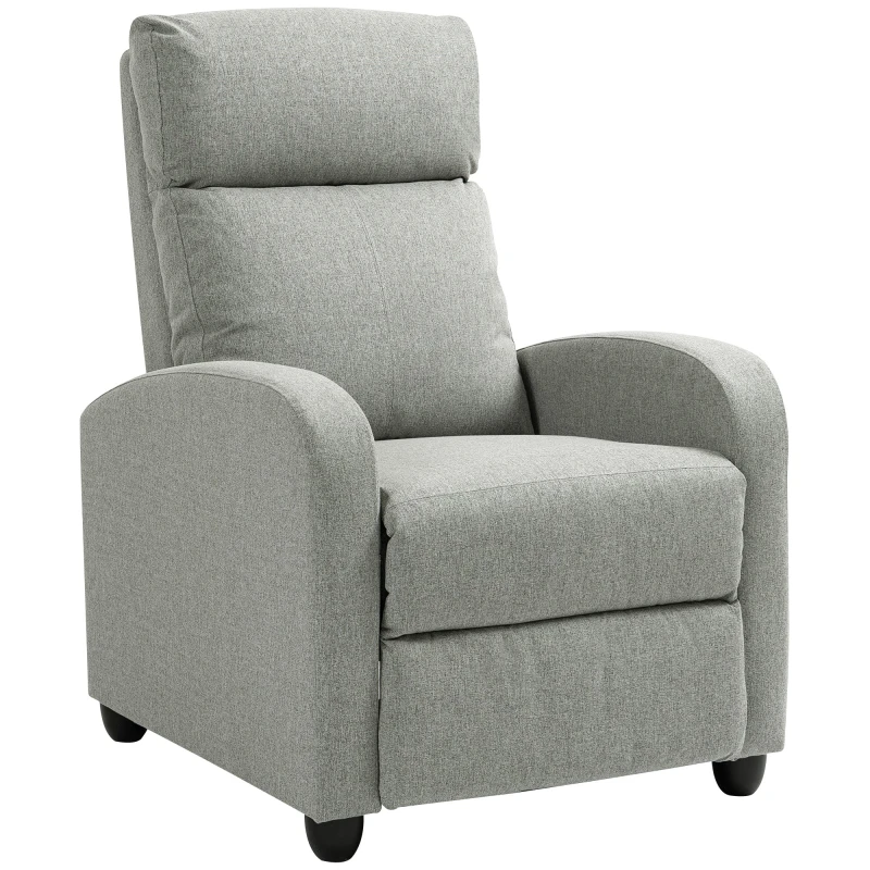 Image of HOMCOM Linen Fabric Reclining Chair with Padded Seat - Light Grey TJ Hughes 5061025097630
