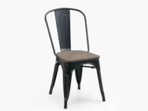 image of Julian Bowen Grafton Mocha Elm and Black Dining Chair