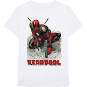 Image of Marvel Comics - Deadpool Bullet Mens Large T-Shirt - White