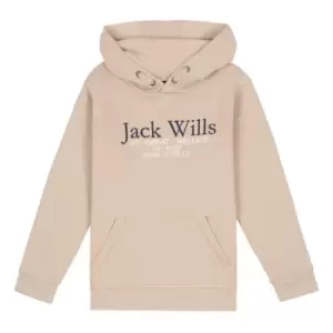 Jack Wills Kids Batsford Logo Script Hoodie - Beige