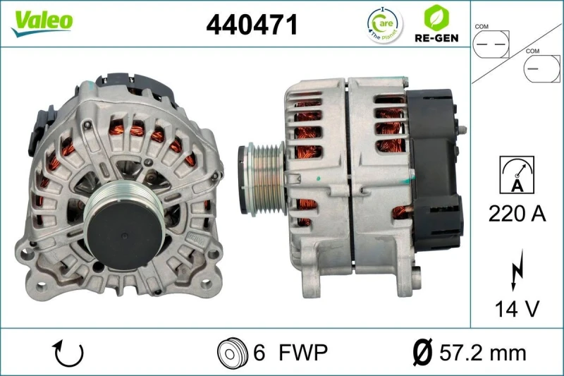 Image of VALEO 440471 Generator Alternator Charging Current: 220A, Voltage: 14V Alternator (4)