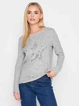 image of PixieGirl Sequin Star Jumper, Grey, Size 10, Women