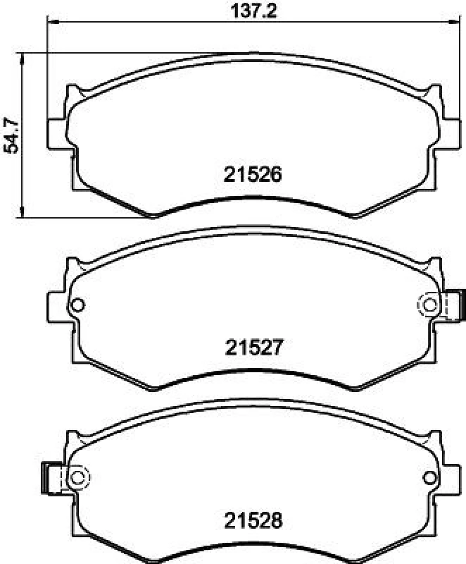 Image of HELLA Brake pad set HELLA 8DB 355 006-421